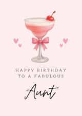 Classic Birthday Card - For Aunt - Pink Cocktail created by Hello Fridays Studio