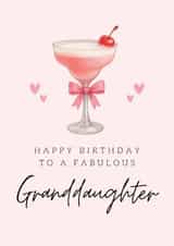 Classic Birthday Card - For Granddaughter - Pink Cocktail created by Hello Fridays Studio
