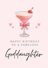 Classic Birthday Card - For Goddaughter - Pink Cocktail created by Hello Fridays Studio