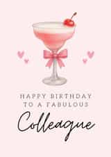 Classic Birthday Card -For Work Colleague - Pink Cocktail created by Hello Fridays Studio