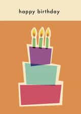 Arty Birthday Card - Cake - Modern Design created by Potful of Pixels