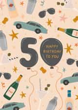 Classic 50th Birthday Card - For Him - James Bond Themed created by The Pattern Press