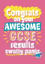 Fun Exams Card - Congrats On Your Awesome GCSE Results - Swotty Pants - Knickers created by Giddy Kipper