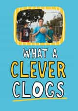 Personalised Congratulations Photo Card created by Giddy Kipper - Fun Congratulations Card - What A Clever Clogs - For Him