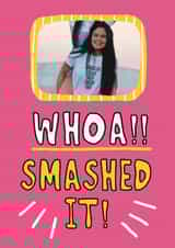 Personalised Congratulations Photo Card created by Giddy Kipper - Fun Congratulations Card - Whoa! - Smashed It! - For Her