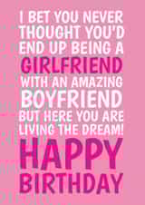 Funny Birthday Card - For Girlfriend - Living The Dream created by @Cupsie's Creations