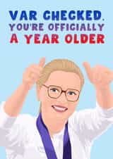 Cheeky Birthday Card - Sarina Wiegman - VAR Checked created by Pink Peach Cards