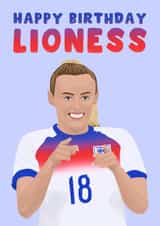 Fun Birthday Card - England Football - Lioness - Chloe Kelly created by Pink Peach Cards