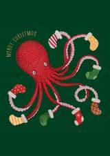 Cute Christmas Card - Octopus - Stockings created by Katie Hannah