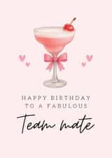 Classic Birthday Card - For Team Mate - Pink Cocktail created by Hello Fridays Studio