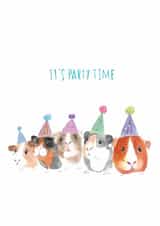 Cute Birthday Card - Guinea Pigs - It's Party Time created by Pippa & Paper