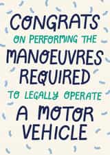 Funny Congratulations Card - Passed Driving Test - Performing Manoeuvres created by Christine Cuddihy Illustration