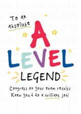 Classic Exams Card - To An Absolute A Level Legend - Congrats On Your Exam Results created by Bow & Bell