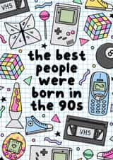 Fun Birthday Card - 90's Nostalgia - Retro Games created by Jessie