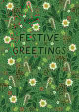 Classic Christmas/New Year Card - Festive Greetings - Candy Canes created by Pear Tree Press
