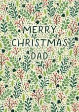 Classic Christmas Card - For Dad - Holly & Berries created by Pear Tree Press
