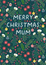 Pretty Christmas Card - For Mum - Berries & Baubles created by Pear Tree Press