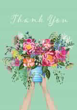 Pretty Thank You Card - Bouquet - Flowers created by Lara Waghorn