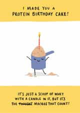 Fun Birthday Card - Protein Birthday Cake - Whey created by Jo Podmore