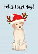 Cute dog themed Christmas card - Feliz Navidad, Feliz Navi-dog created by Jodi Cox