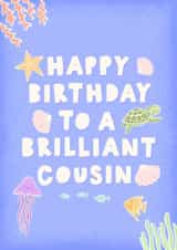 Cute Birthday Card - For Cousin - Under The Sea - Fish created by Macie Dot Doodles