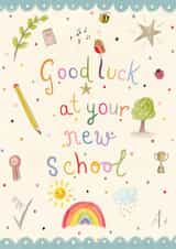 Cute Good Luck Card - New School - Rainbow created by Love Lucy Illustration