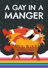 Funny Christmas Card - Gay In A Manger - Gay created by AbiGoLucky