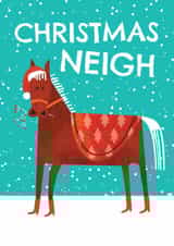 Cute Christmas Card - Christmas Neigh - Horse created by AbiGoLucky