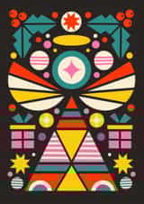 Arty Christmas Card - Angel - Geometric Design created by AbiGoLucky