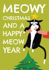 Funny Christmas Card - Meowy Christmas And A Happy Meow Year - Grumpy Cat created by AbiGoLucky