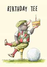 Cute Birthday Card - Mole - Golf - Birthday Tee created by Bewilderbeest