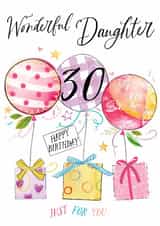 Classic Birthday Card - 30th - For Daughter created by Katie Phythian Design