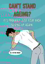 Funny Birthday Card - Bad Back created by Blessherlittleartoons by Amy