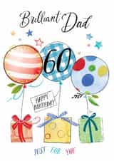 Traditional Birthday Card - 60th - Brilliant Dad created by Katie Phythian Design