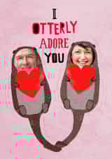 Personalised Anniversary Photo Card created by Pencilface - Cute Anniversary/Valentine's Day Card - Otters