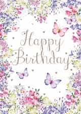 Traditional Birthday Card - Flowers And Butterflies created by Nigel Quiney