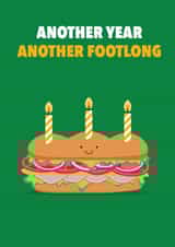Cute Birthday/Anniversary Card - Footlong Subway Sandwich created by Bhav creates
