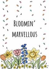 Pretty Thank You Card – Bloomin’ Marvellous – Cute Flower Pun created by Calina Ho