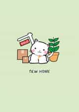 Cute Cat New Home Card | Kawaii Cat | New Home created by @TheGrafixCat