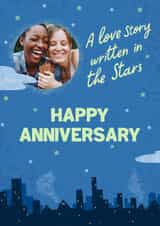 Personalised Anniversary Photo Card created by Running with Scissors - Classic Anniversary Card - Love Story Written In The Stars