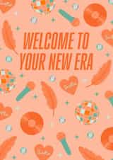 Cute Taylor Swift Birthday/Congratulations Card - TS12 - Welcome To Your New Era created by Pink Peach Cards