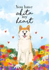 Cute Anniversary Card - Akita Lovers - Dog Lovers - Just because created by VISIBLEINK