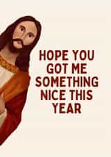 Funny Christmas Card - Peeking Jesus - Something Nice created by Sundiva Designs