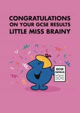 Cute Congratulations Card - Little Miss Brainy - GCSE Results created by Mr. Men