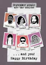 Fun card for September birthdays, showing celebrities who also have one too! created by Claire.Made.This