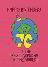 Cute Birthday Card - 70th - Best Grandma created by Schnauzer Scribbles