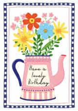 Have a Lovely birthday, for friend, Floral, flowers, pretty, classic created by Rebecca Grantham