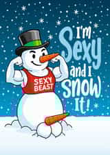 Rude Christmas Card - Sexy Snowman created by Atwood & Atwood