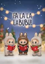 Cute Funny Labubu Christmas Card - Fa La La Labubu created by I Draw Stuff 
