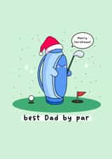 Cute Christmas Card - For Dad - Golf Clubs created by Rosalie Perl